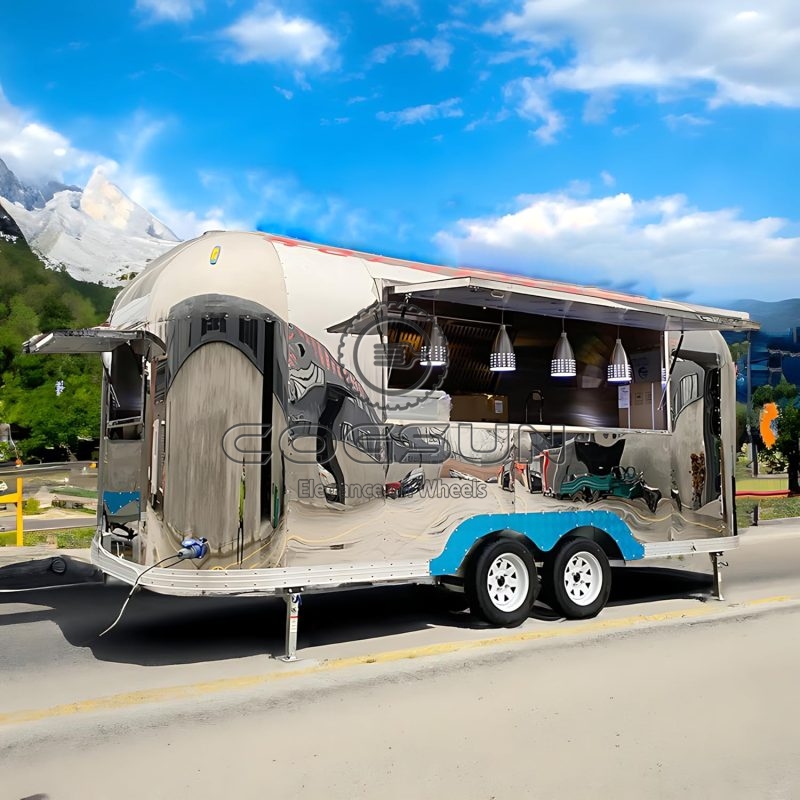 16.5FT Mirror Airstream Food Trailer Concession Hot Dog Food Trailer for Sale