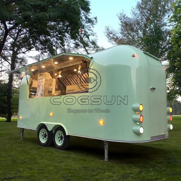 16.5FT Pastel Green Airstream Food Trailer for Wedding
