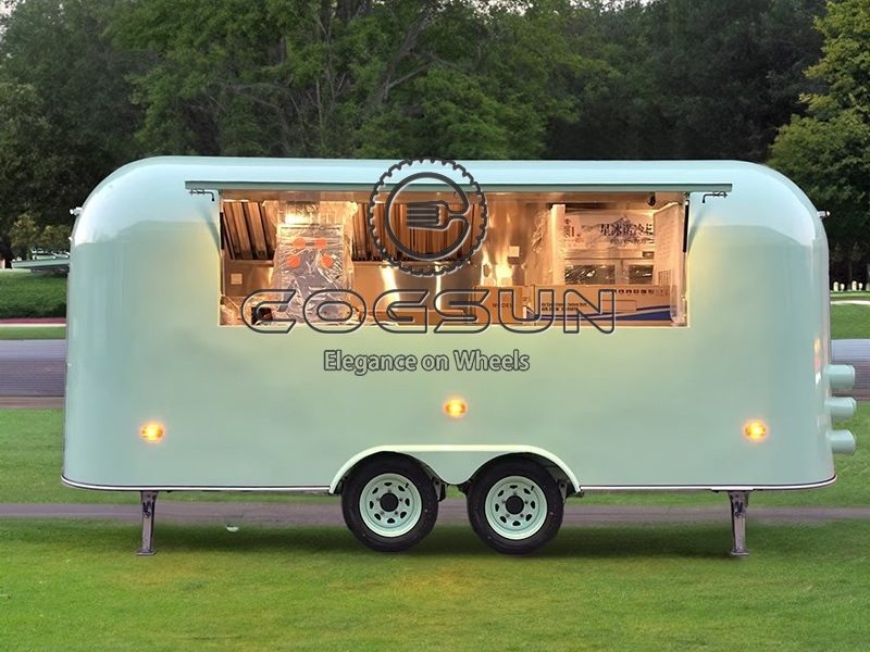 16.5FT Pastel Green Airstream Food Trailer for Wedding