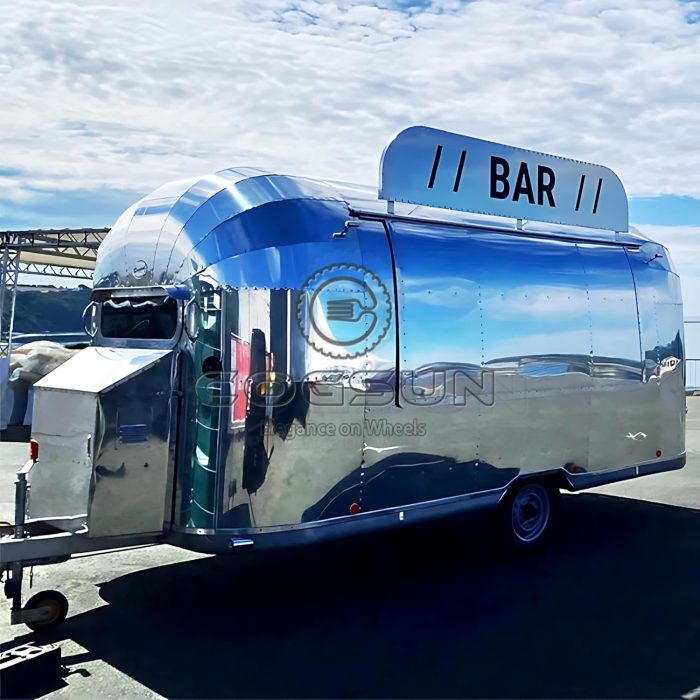 11.5FT Polished Airstream Bar Trailer  Street Concession Mobile Food Trailer For Sale