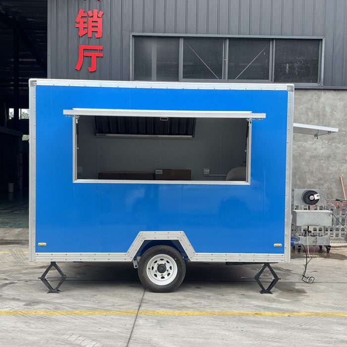 10FT Blue Single Window Square Food Trailer