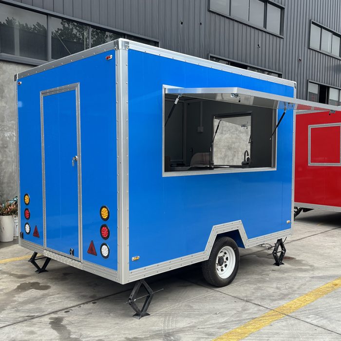 10FT Blue Single Window Square Food Trailer