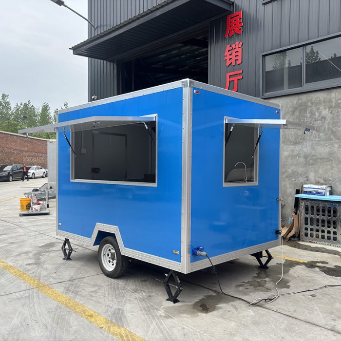 10FT Blue Single Window Square Food Trailer