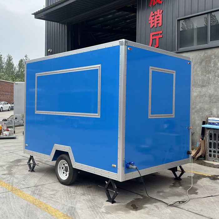 10FT Blue Single Window Square Food Trailer