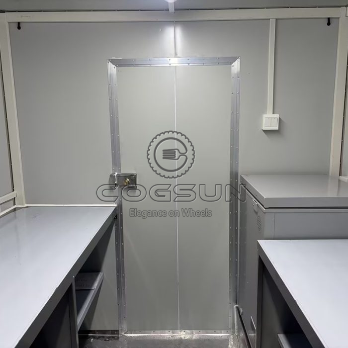 13FT Black Square Food Trailer with Fence for Ice Cream