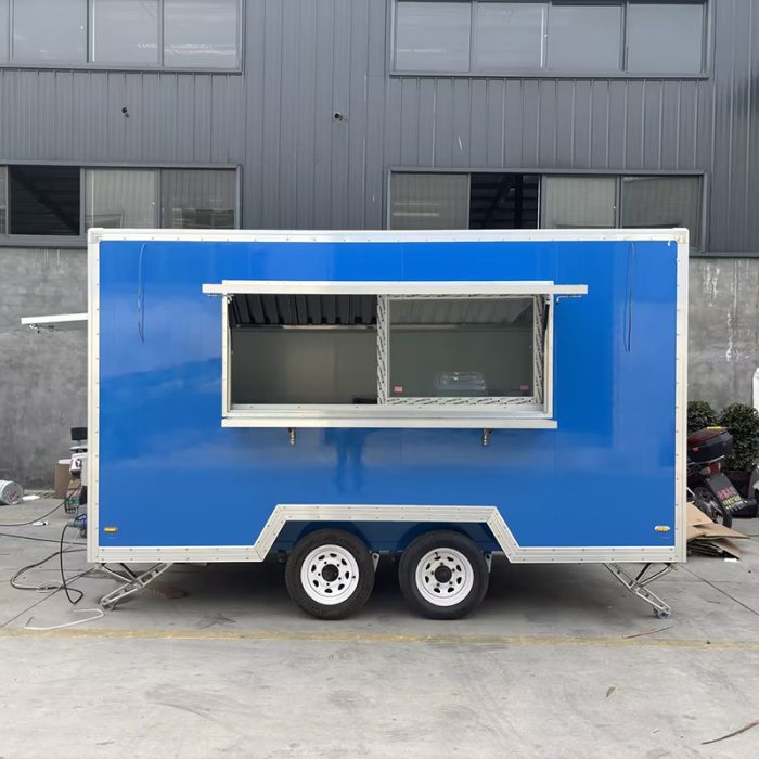 13FT Blue Single Window Square Food Trailer
