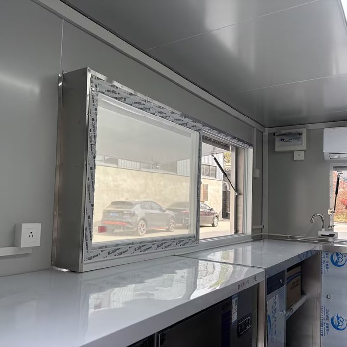 13FT Blue Single Window Square Food Trailer