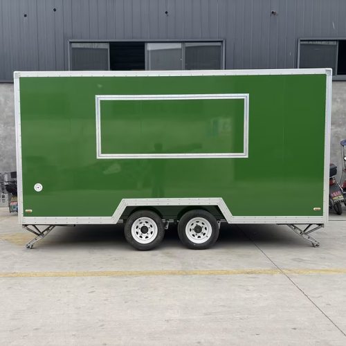 13FT Dark Green Single Window Square Food Trailer