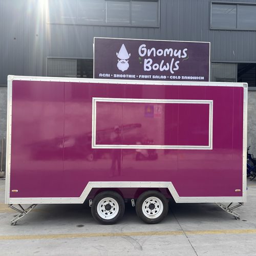 13FT Purple Square Food Trailer for Fruit Salad