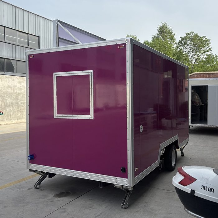 13FT Purple Square Food Trailer for Fruit Salad