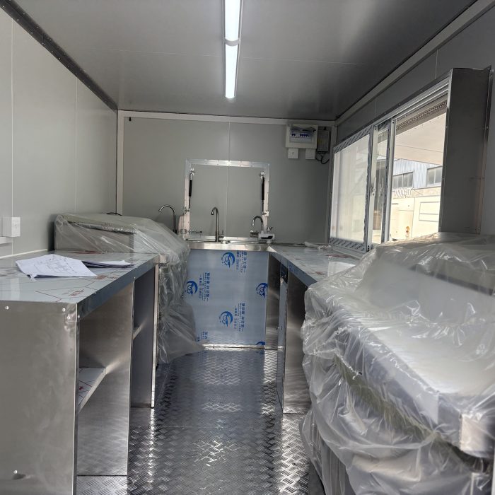 13FT Purple Square Food Trailer for Fruit Salad