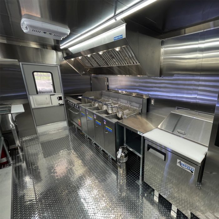 15FT Blue Square Food Trailer with Fence