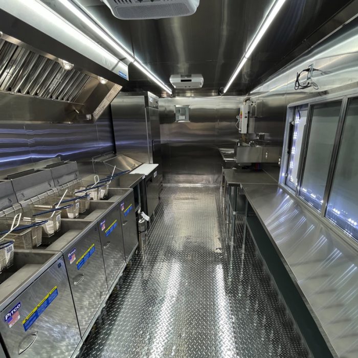 15FT Blue Square Food Trailer with Fence