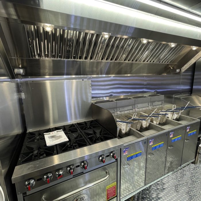 15FT Blue Square Food Trailer with Fence