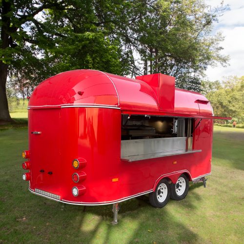 15FT Red Airstream Food Trailer Pizza Food Trailer for Sale