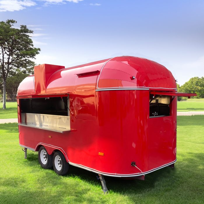 15FT Red Airstream Food Trailer Pizza Food Trailer for Sale