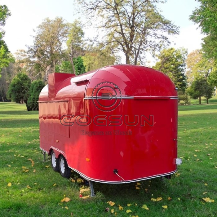 15FT Red Airstream Food Trailer Pizza Food Trailer for Sale