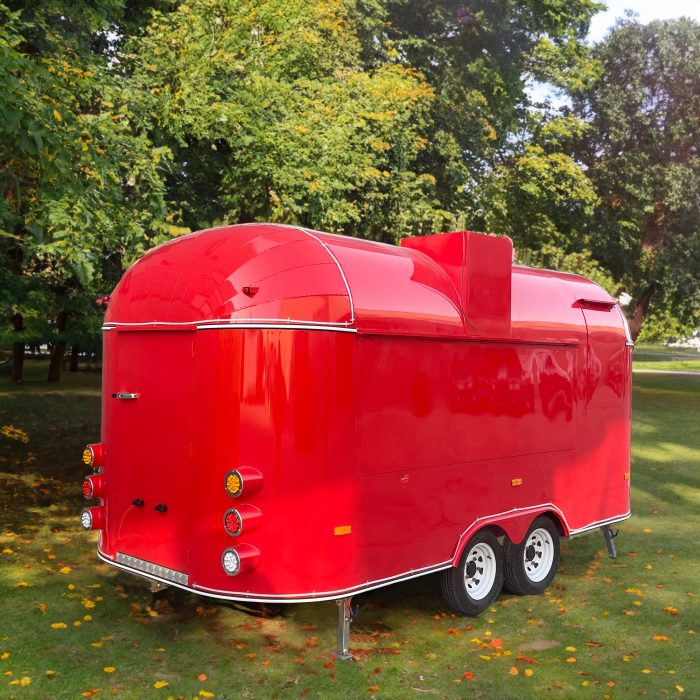15FT Red Airstream Food Trailer Pizza Food Trailer for Sale