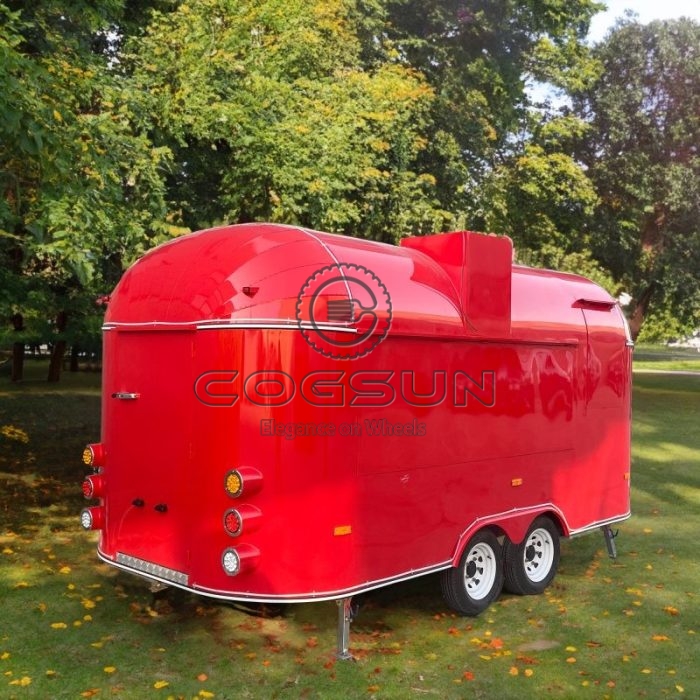 15FT Red Airstream Food Trailer Pizza Food Trailer for Sale