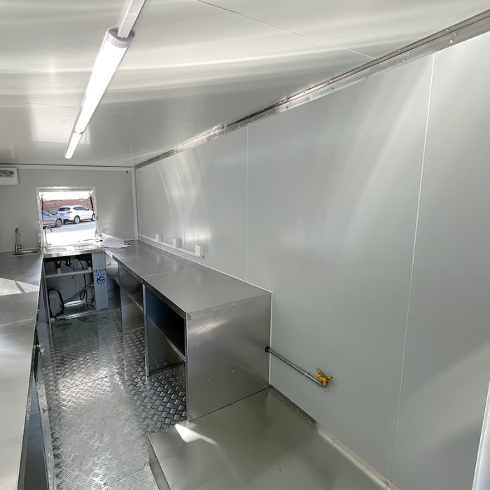 16.5FT Flame Sticker Square Food Trailer with Fence