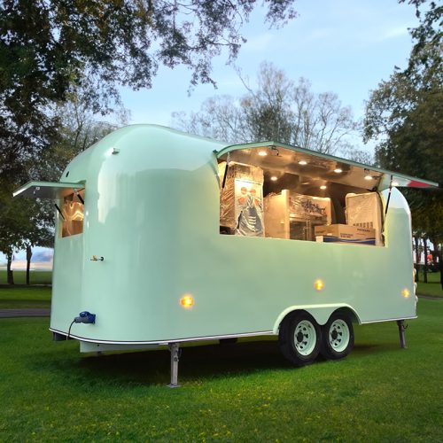 16.5FT Pastel Green Airstream Food Trailer for Wedding