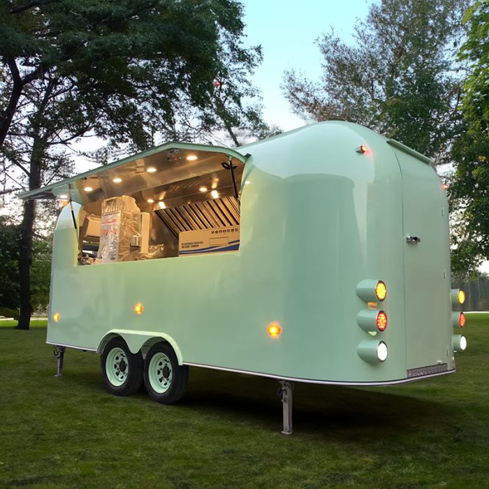 16.5FT Pastel Green Airstream Food Trailer for Wedding