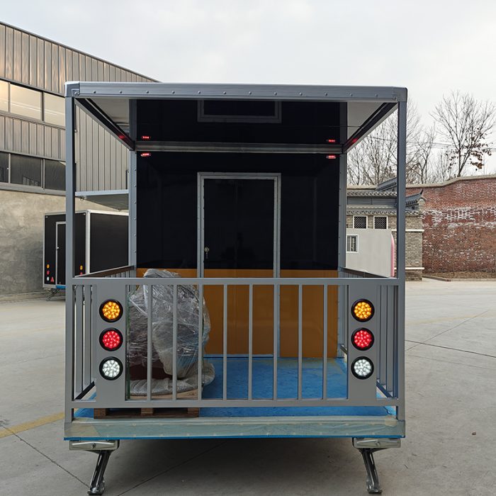 16.5FT Yellow and Black Square Food Trailer with Fence