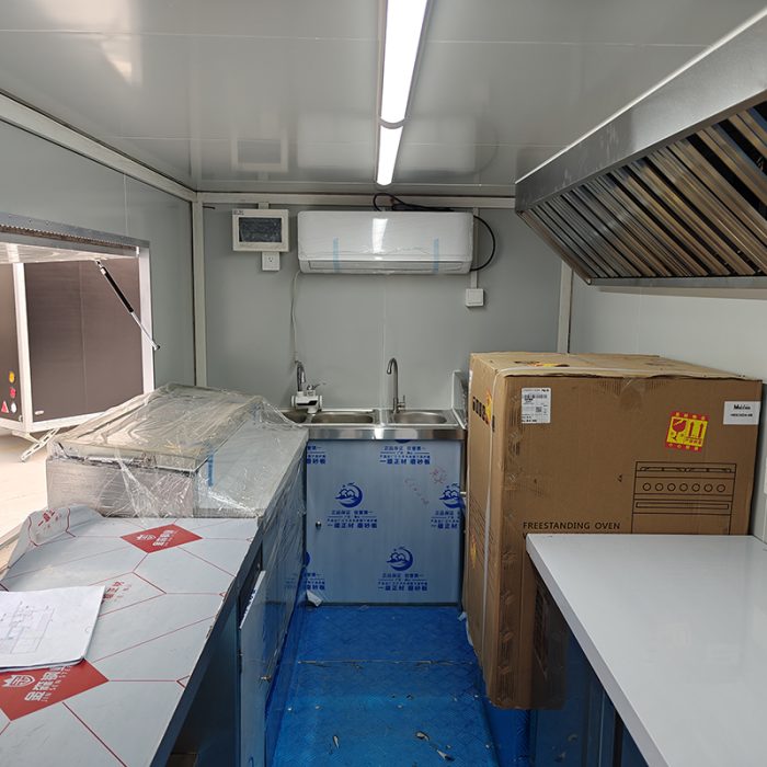 16.5FT Yellow and Black Square Food Trailer with Fence