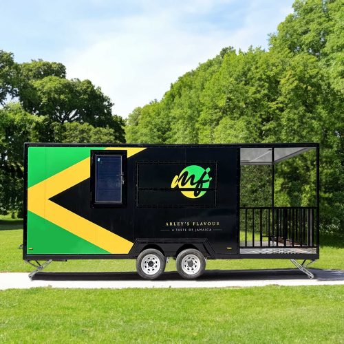 16.5ft Full Car Sticker Square Food Trailer with Fence