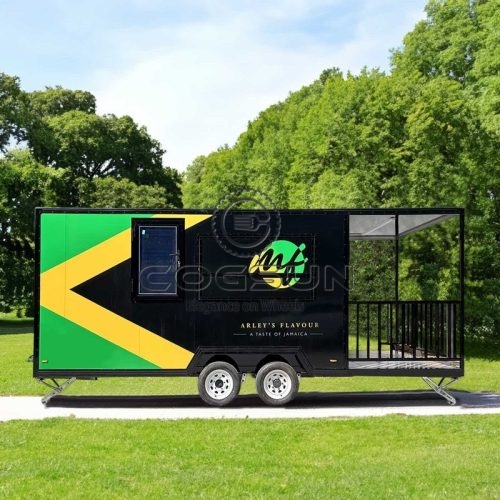 16.5ft Full Car Sticker Square Food Trailer with Fence