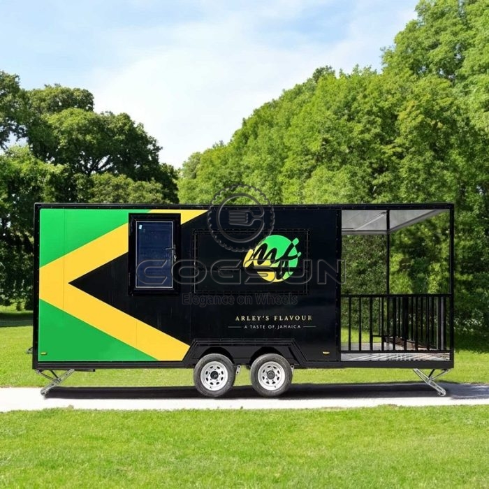16.5ft Full Car Sticker Square Food Trailer with Fence
