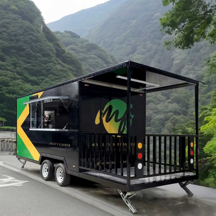16.5ft Full Car Sticker Square Food Trailer with Fence