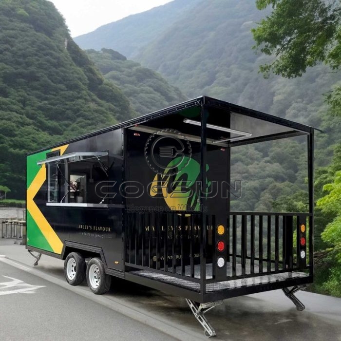 16.5ft Full Car Sticker Square Food Trailer with Fence