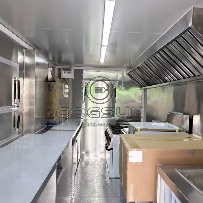 16.5ft Full Car Sticker Square Food Trailer with Fence