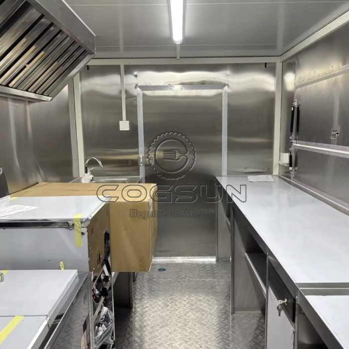 16.5ft Full Car Sticker Square Food Trailer with Fence