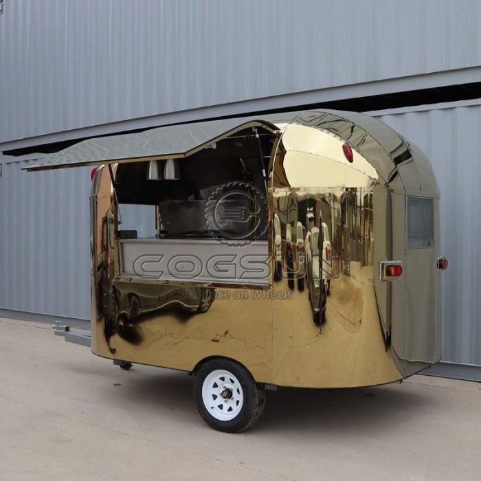 10FT Gold Airstream Food Trailer The Ultimate Street Food Vending Solution