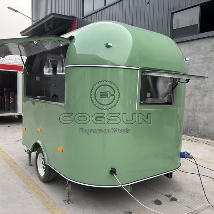 10FT Matte Green Airstream Food Trailer for Weddings, Corporate Events and Private Parties