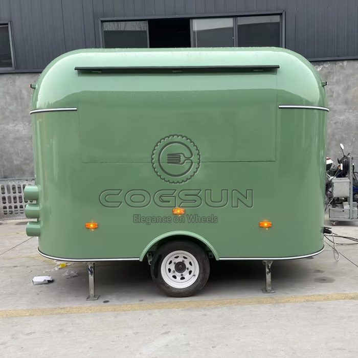 10FT Matte Green Airstream Food Trailer for Weddings, Corporate Events and Private Parties