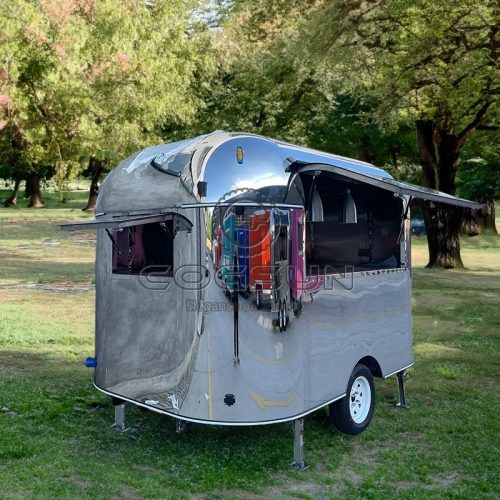 10FT Mirror Airstream Food Trailer for Pop-Up Restaurants