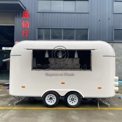 13FT White Airstream Food Trailer A Classic and Elegant Mobile Kitchen Solution