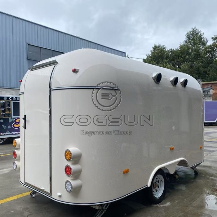 13FT White Airstream Food Trailer A Classic and Elegant Mobile Kitchen Solution