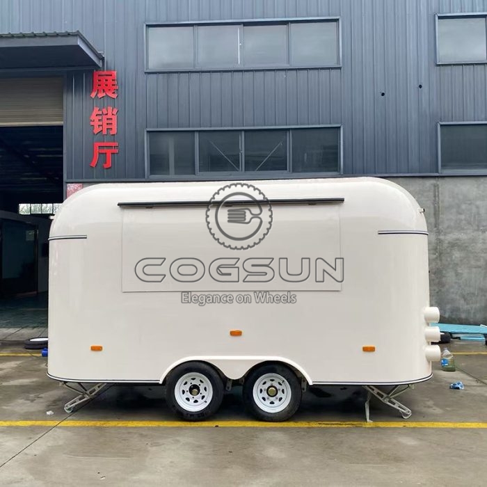 13FT White Airstream Food Trailer A Classic and Elegant Mobile Kitchen Solution
