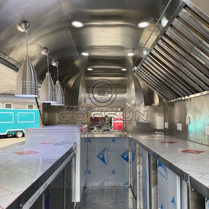 13FT White Airstream Food Trailer A Classic and Elegant Mobile Kitchen Solution