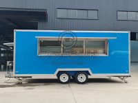 15FT Blue Single Window Square Food Trailer