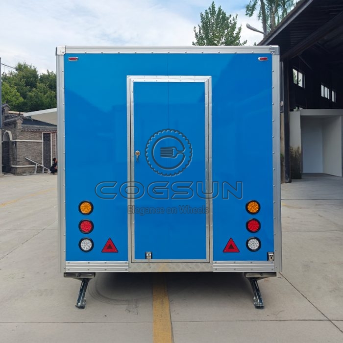 15FT Blue Single Window Square Food Trailer