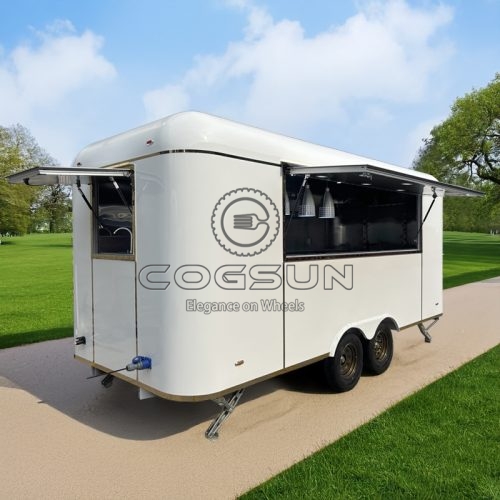 15FT White Airstream Food Trailer for Mobile Catering Events