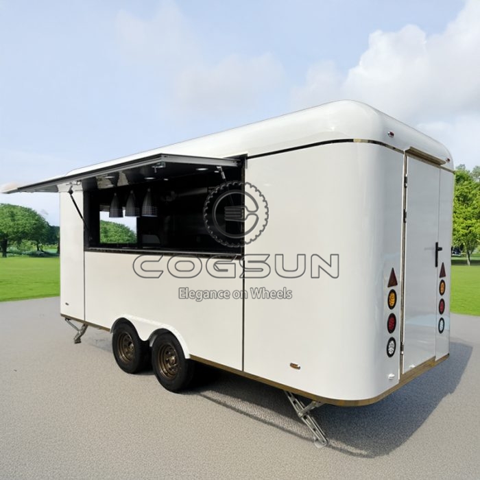 15FT White Airstream Food Trailer for Mobile Catering Events