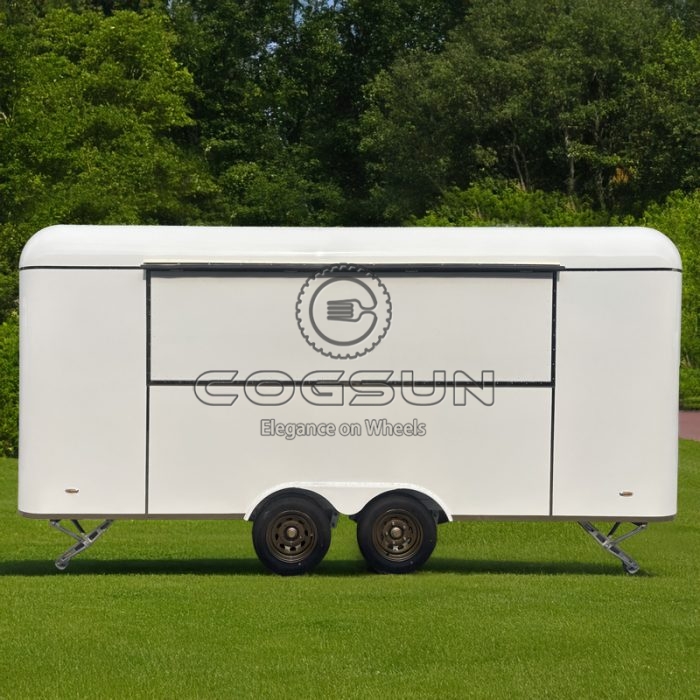 15FT White Airstream Food Trailer for Mobile Catering Events