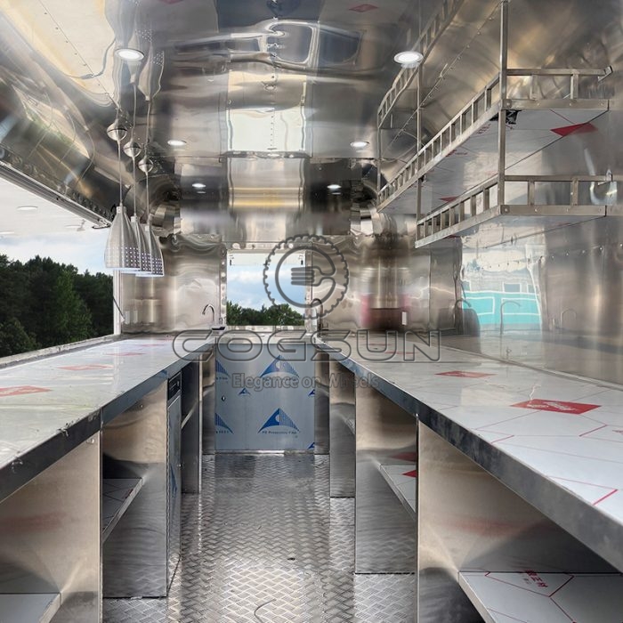 15FT White Airstream Food Trailer for Mobile Catering Events