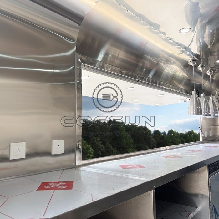 15FT White Airstream Food Trailer for Mobile Catering Events